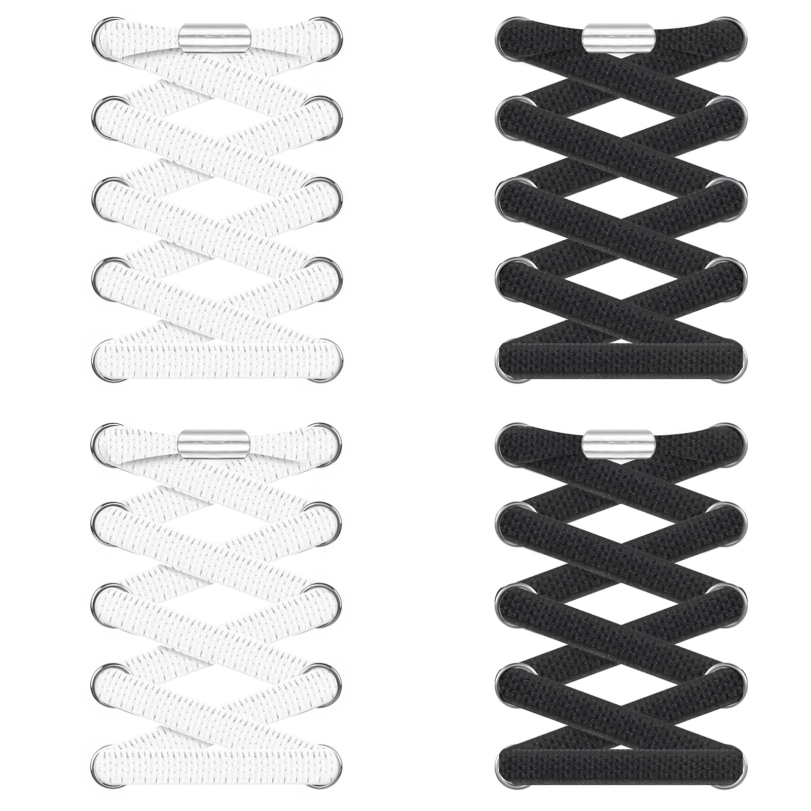 ZIBUYU® 2 Pairs Elastic no-tie shoe fastener Tieless Shoe ZIBUYU® 2 Pairs Elastic no-tie shoe fastener Tieless Shoe